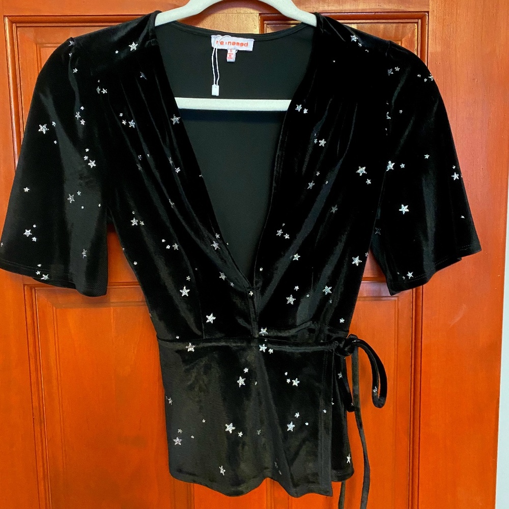 RE: NAMED Velvet Wrap Top